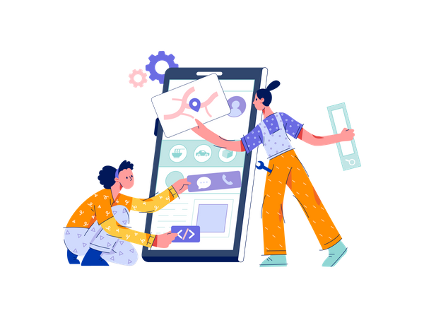 Entwickler mobiler Apps  Illustration