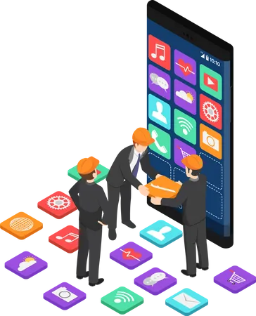 Entwickler mobiler Apps  Illustration