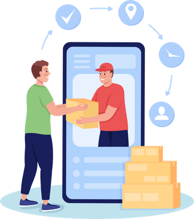 Mobile app for delivery  Illustration