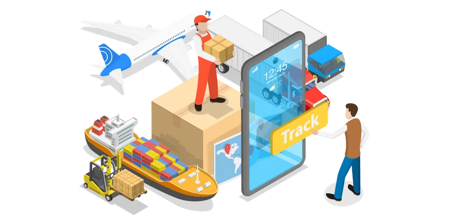 Mobile app for delivery tracking  Illustration