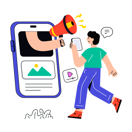 Mobile app marketing  Illustration