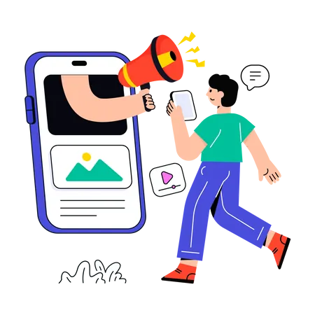 Mobile app marketing  Illustration