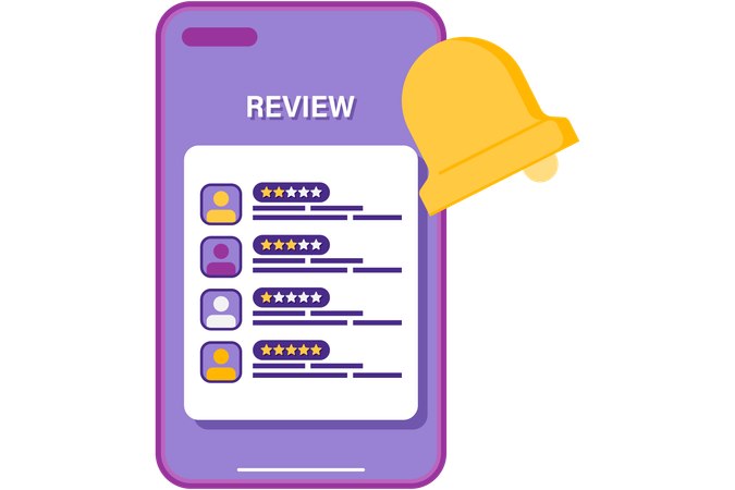 Mobile app review interface  Illustration