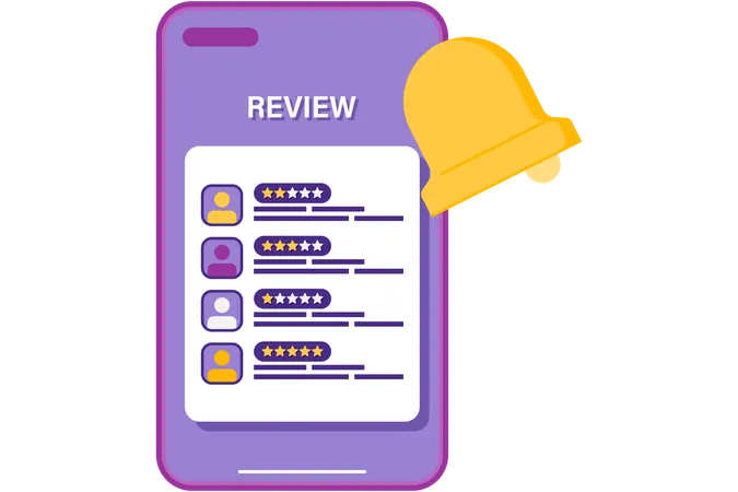 Mobile app review interface  Illustration