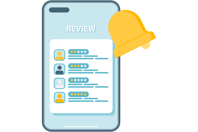 Mobile app review interface  Illustration