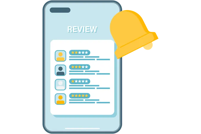 Mobile app review interface  Illustration