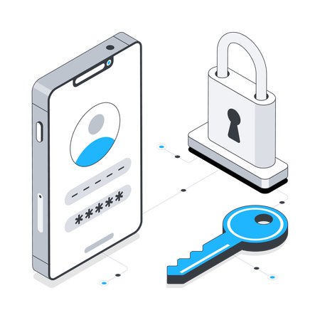 Mobile App Security  Illustration