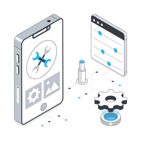 Mobile App Setting  Illustration