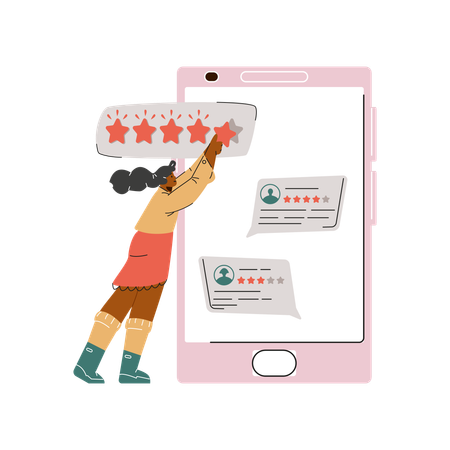 Mobile app top rating  Illustration
