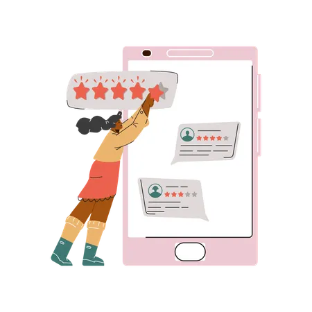Mobile app top rating  Illustration