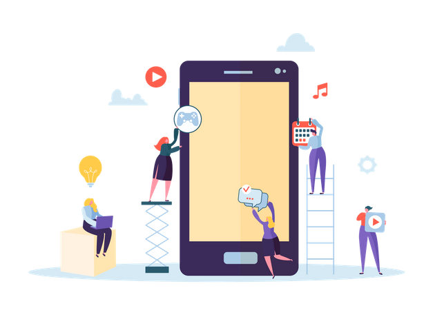 Mobile Application build up  Illustration