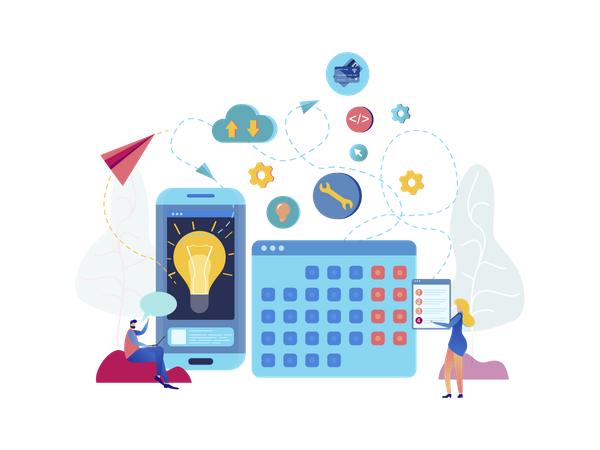 Mobile Application Calendar  Illustration
