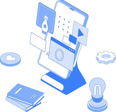 Mobile application design idea  Illustration