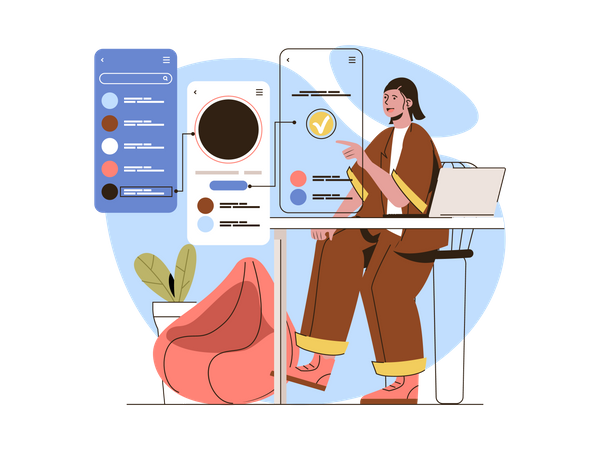 Mobile application designing  Illustration