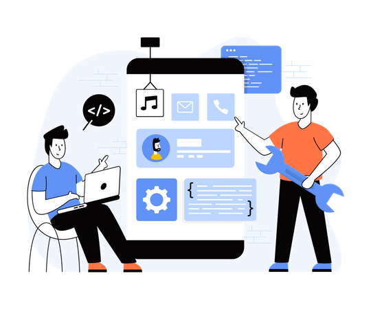 Mobile application developing  Illustration