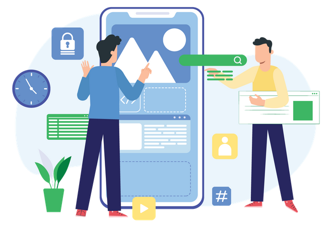 Mobile Application Developing  Illustration