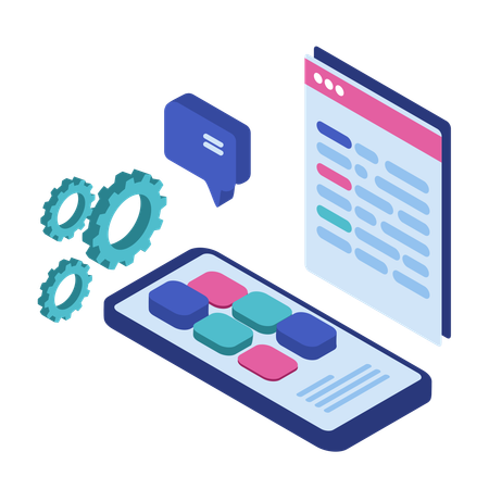 Mobile application development  Illustration