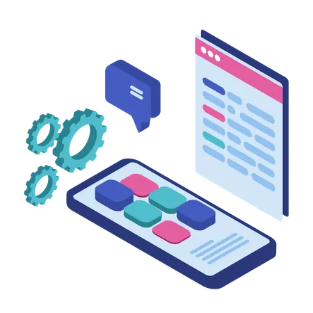 Mobile application development  Illustration