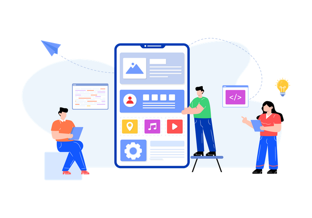 Mobile application development  Illustration
