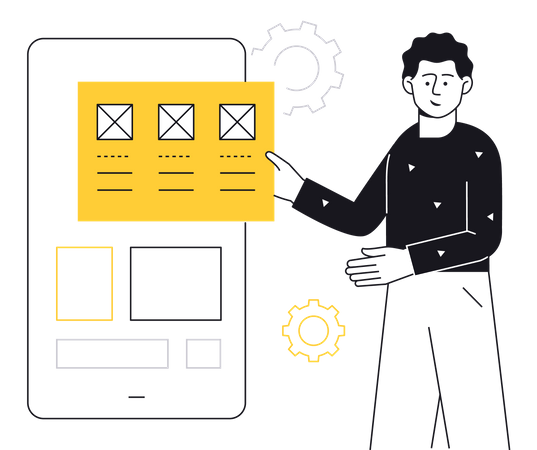Mobile application development  Illustration