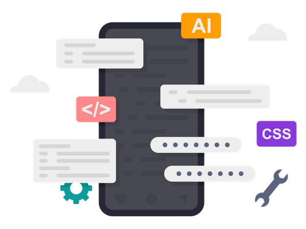 Mobile application development  Illustration