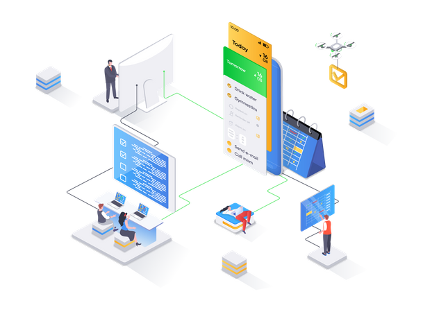 Mobile application for business planning  Illustration