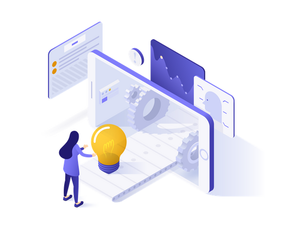 Mobile application for innovative idea generation  Illustration