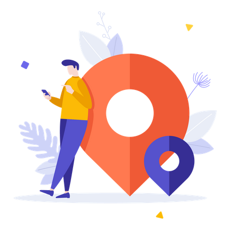 Mobile application for location tracking  Illustration