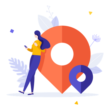 Mobile application for location tracking  Illustration
