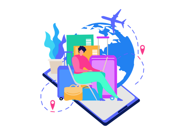 Mobile Application for Travelers  Illustration