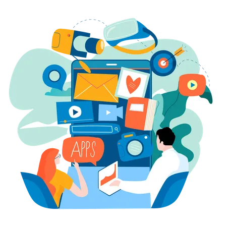 Mobile applications Illustration