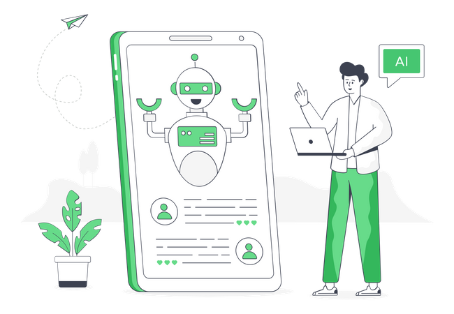 Mobile Assistant  Illustration