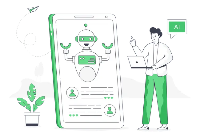 Mobile Assistant  Illustration