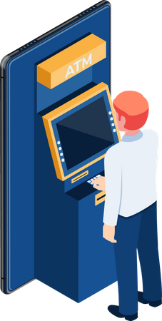 Mobile Geldautomatenabhebung  Illustration