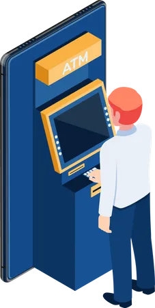 Mobile Geldautomatenabhebung  Illustration