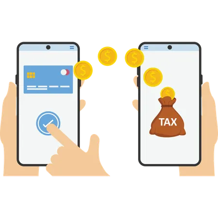 Flat Vector Illustration Of Mobile Payment Transfer People Sending And Receiving Money Wireless With Their Mobile Phones Hands Holding Smartphones With Online Banking Payment Apps Mobile Wallet Illustration