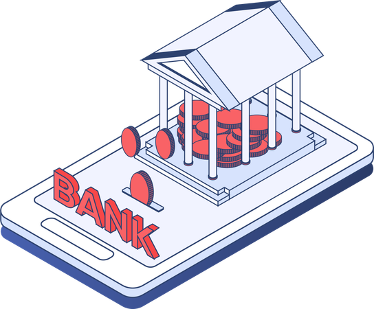 Banco móvel  Ilustração