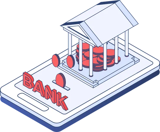 Banco móvel  Ilustração