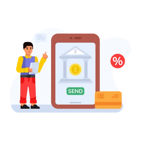 Virtual Payment App Flat Illustration Of Mobile Banking Illustration