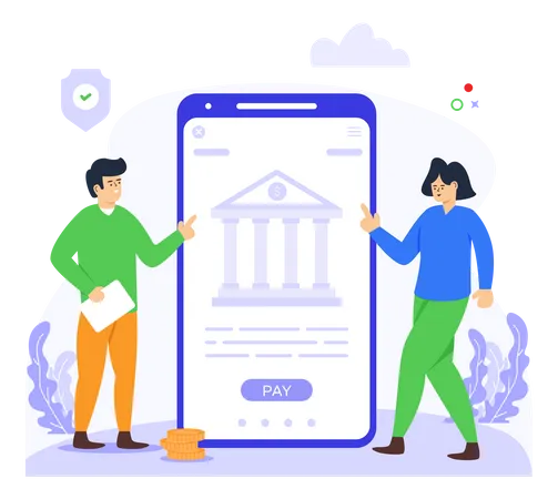 Flat Illustration Of Mobile Banking Is Now Up For Premium Use Illustration