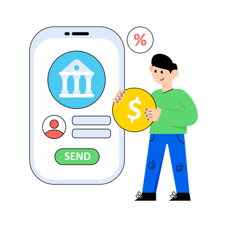 Mobile Banking Illustration