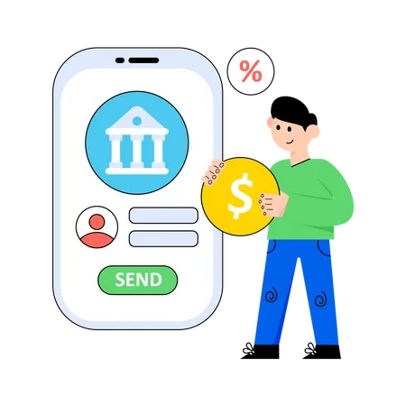 Mobile Banking Illustration
