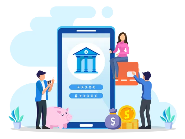 Mobile Banking  Illustration