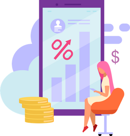 Mobile banking account balance  Illustration