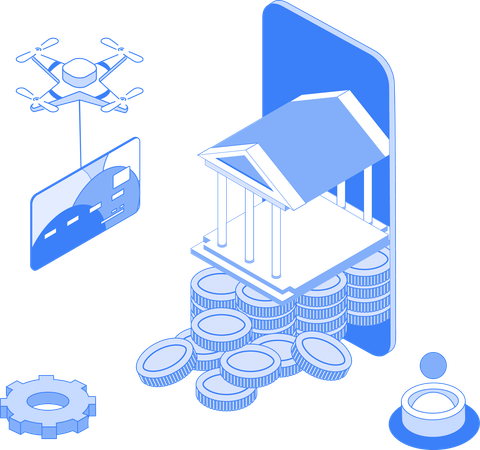 Mobile banking and transaction  Illustration