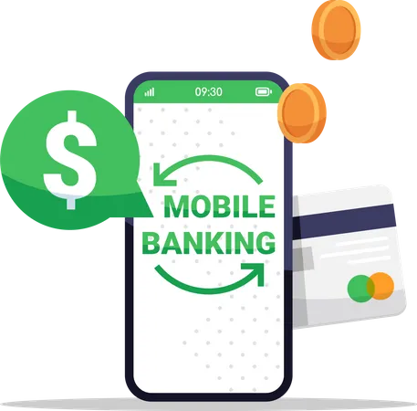 Mobile banking app  Illustration