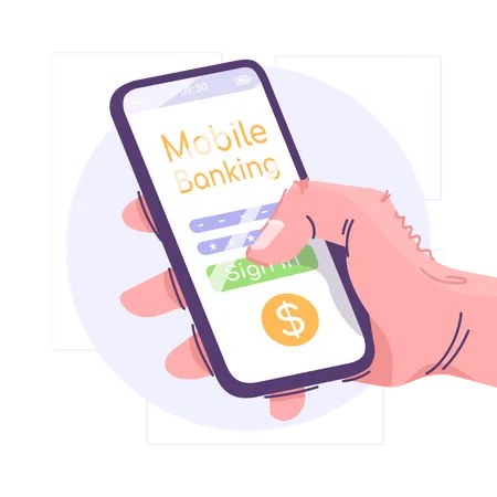 Mobile Banking App Illustration