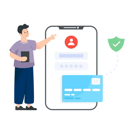 Mobile Banking App  Illustration