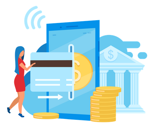 Mobile banking app  Illustration