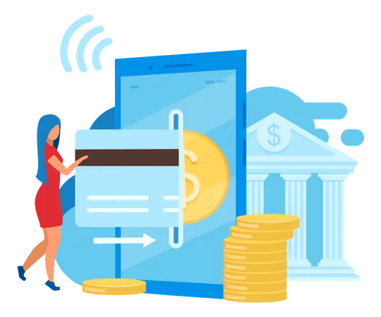 Mobile banking app  Illustration